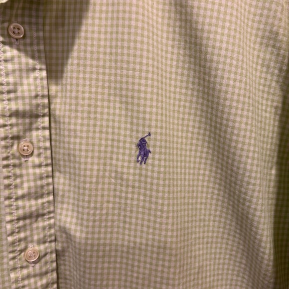Ralph Lauren Blake Mens Large Green Gingham Check Short Sleeve Button Down Shirt - Picture 2 of 6